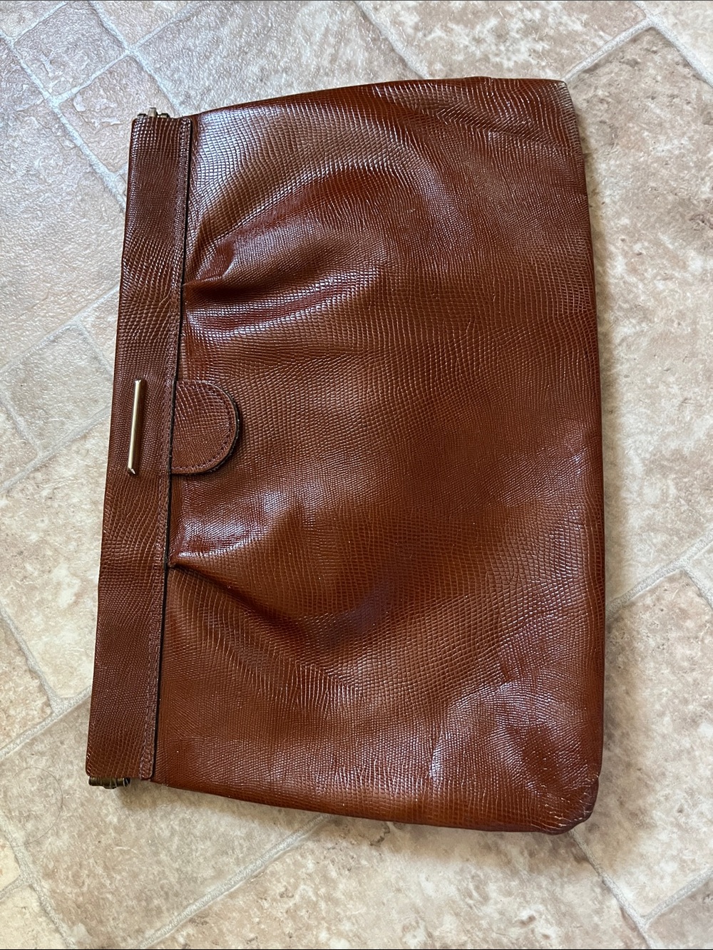 Brown Leather Phillippe Clutch Purse
